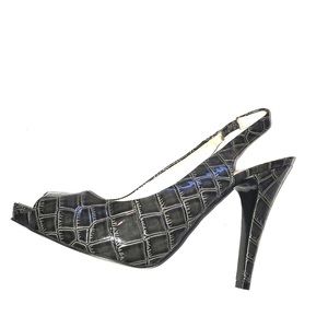 Nine West Croc pattern Leather Peep toe Shoes